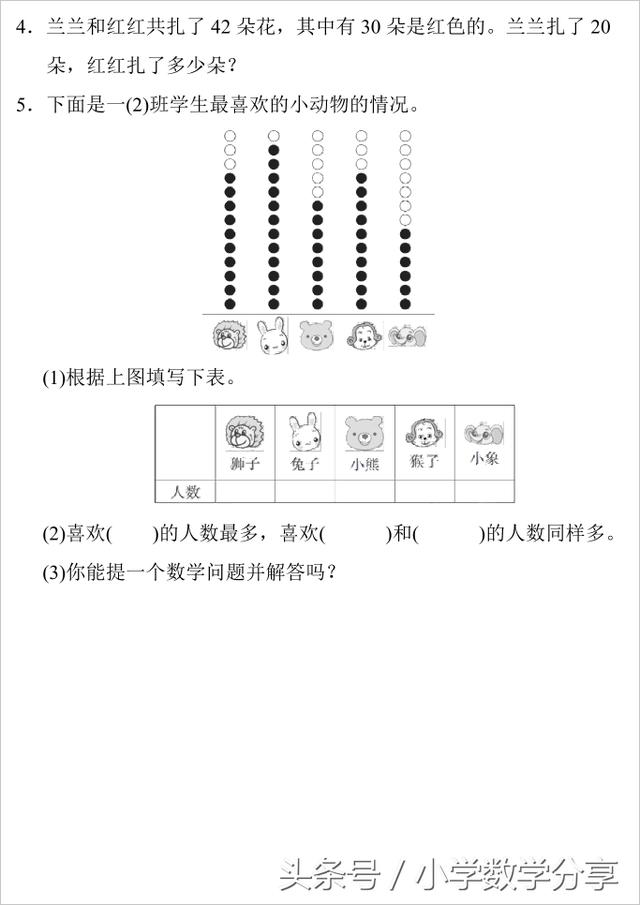 人教一年级数学下册期末检测一卷及答案522