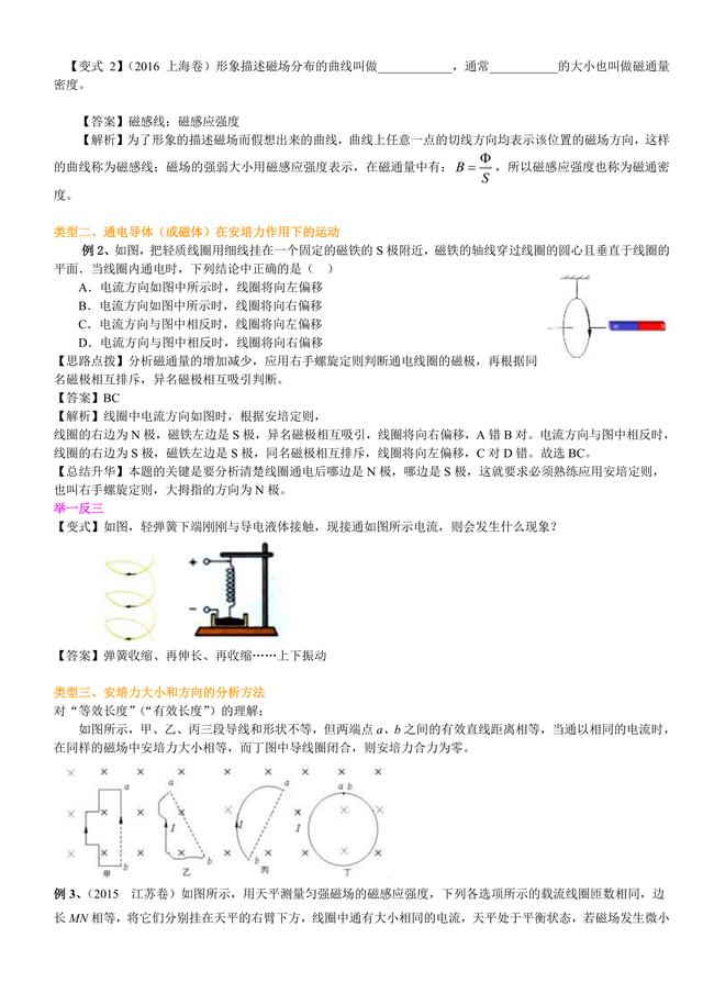 高考物理总复习冲刺：磁场对电流的作用知识点详细解析