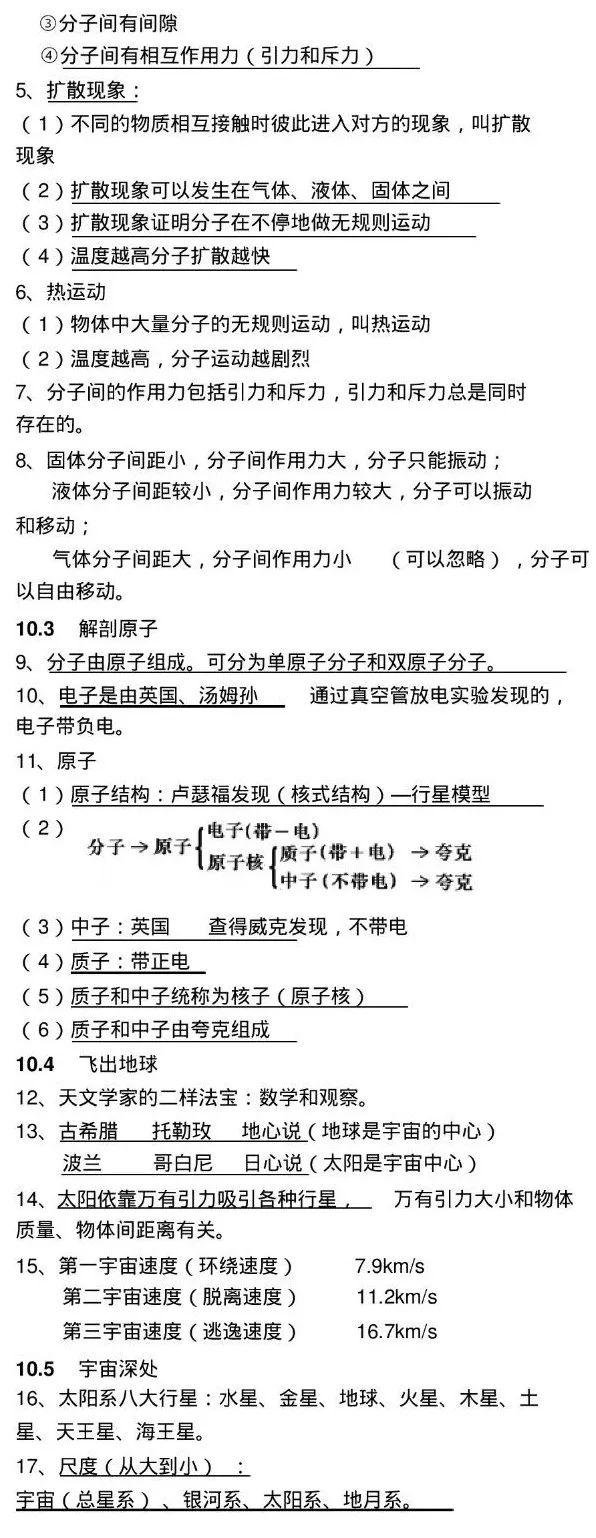 沪粤版八年级物理下知识总结（可打印），是我见过最全的复习资料