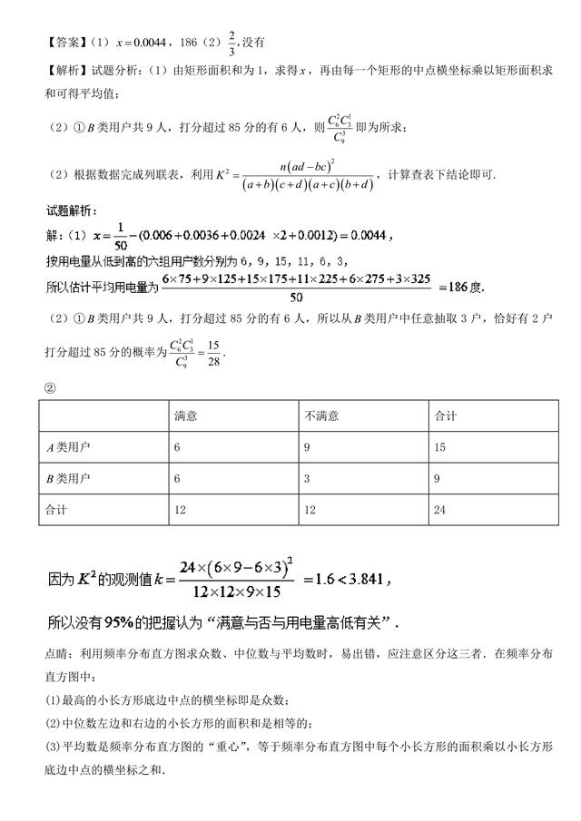 2018高考数学备考百强学校大题狂练之二联表与独立性检验