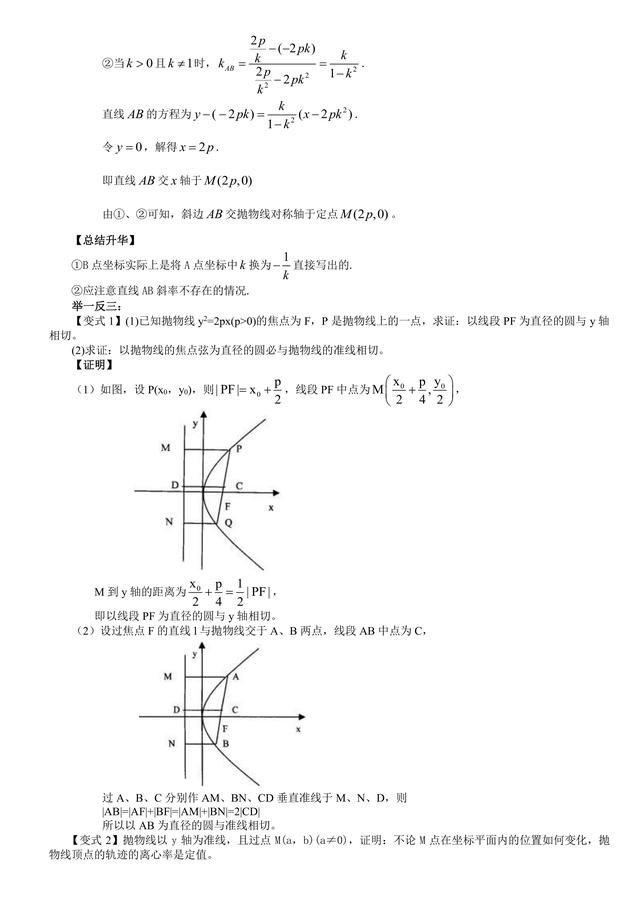 高考数学总复习冲刺：抛物线及其性质知识点详细解析