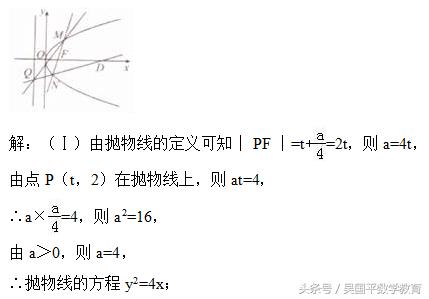 冲刺2018年高考数学，典型例题分析89：用抛物线的性质解决问题