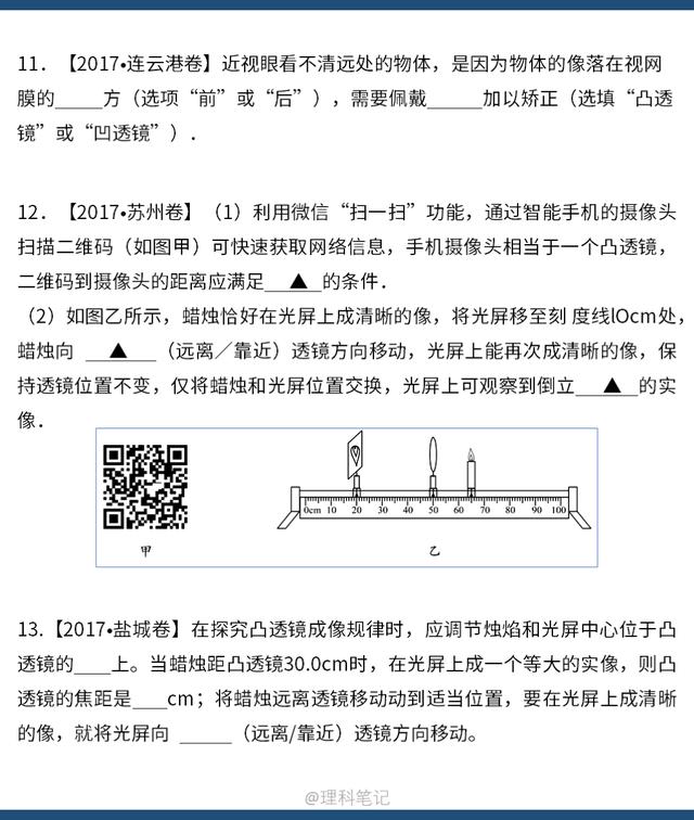 「每日一练」中考物理真题“光学”，中考必考点，拿分易，多巩固