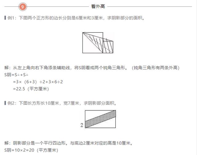 小学数学几何易错点：几何题型的几种解法总结