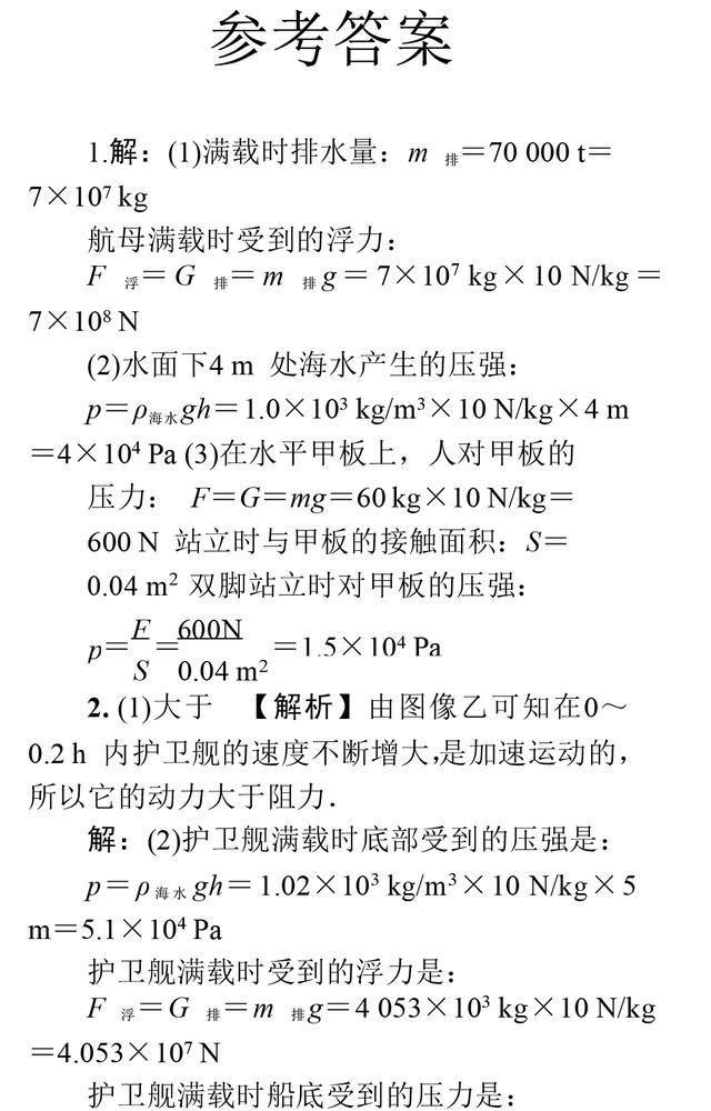 中考物理重点题型：密度、浮力、压强相关计算专项复习！收藏了