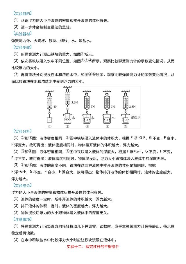 「中考物理」必考的18个实验总结，快速梳理一遍，把握命题要点