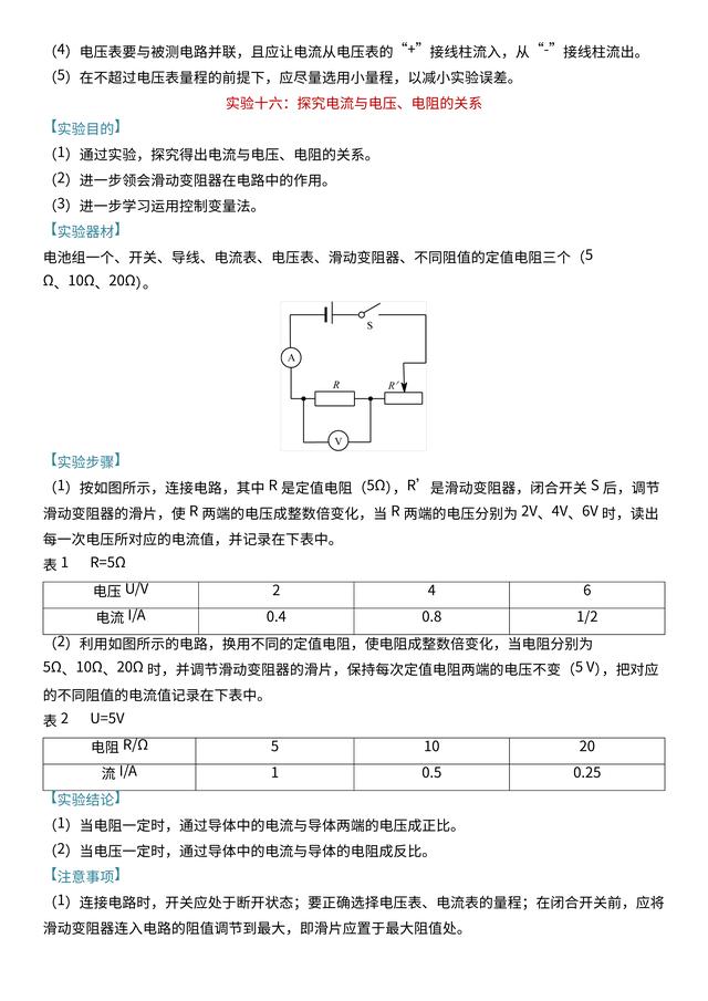 「中考物理」必考的18个实验总结，快速梳理一遍，把握命题要点