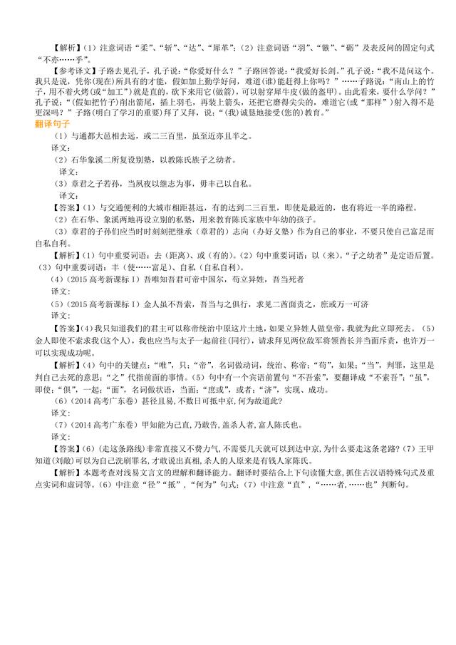 高考语文总复习冲刺：文言文特殊句式知识点详细解析