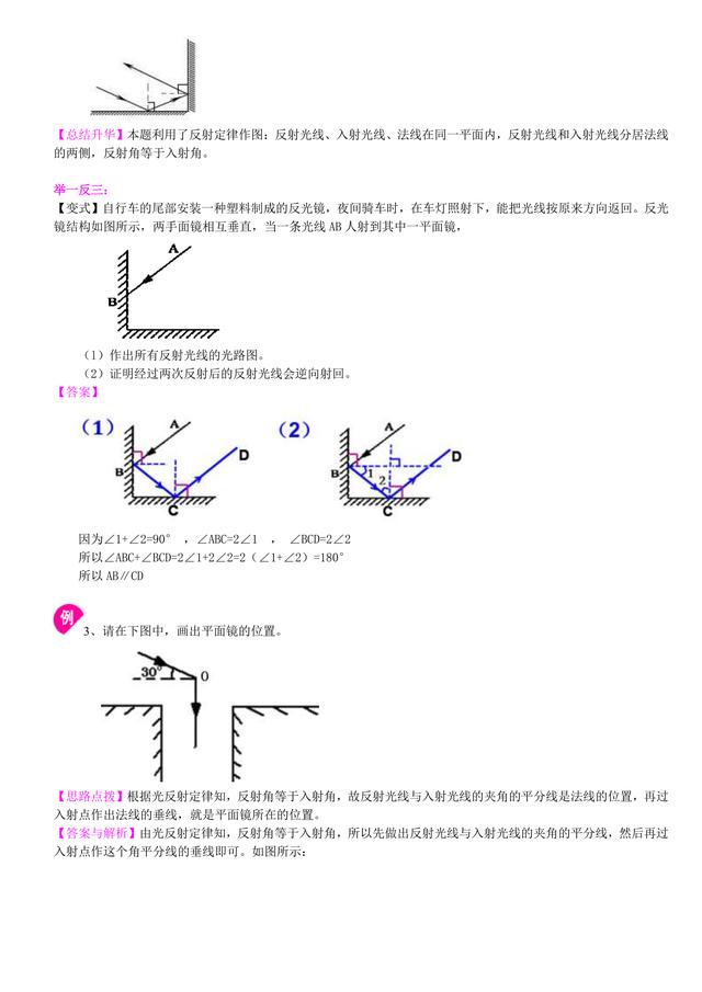 初中物理知识点解析，中考必备：光学作图题专题（提高）