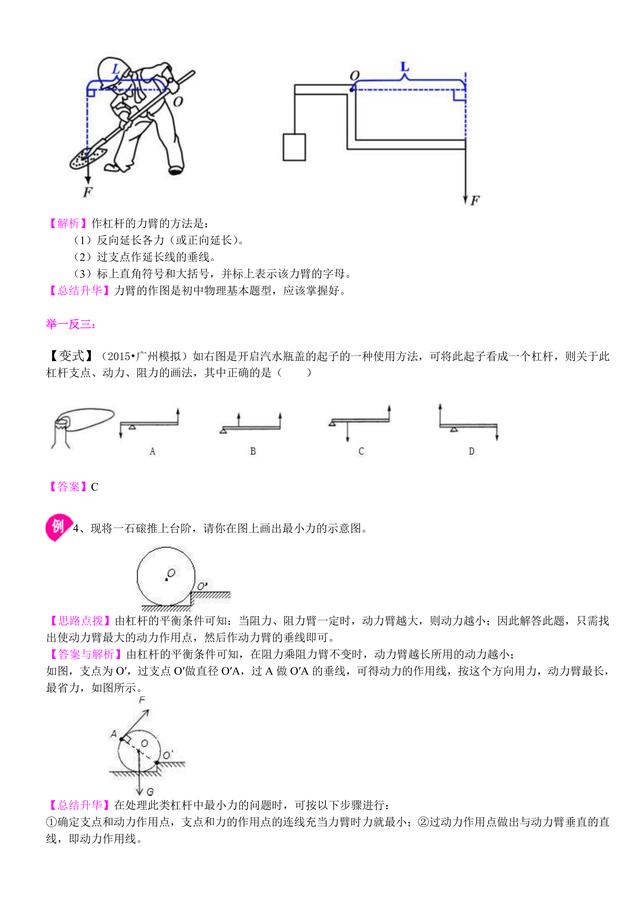 初中物理知识点解析，中考必备：力学作图题（提高）