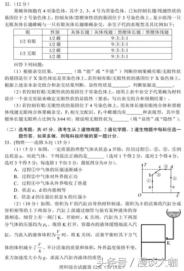 《2018高考理综》真题答案公布了！现在的你还会做吗？