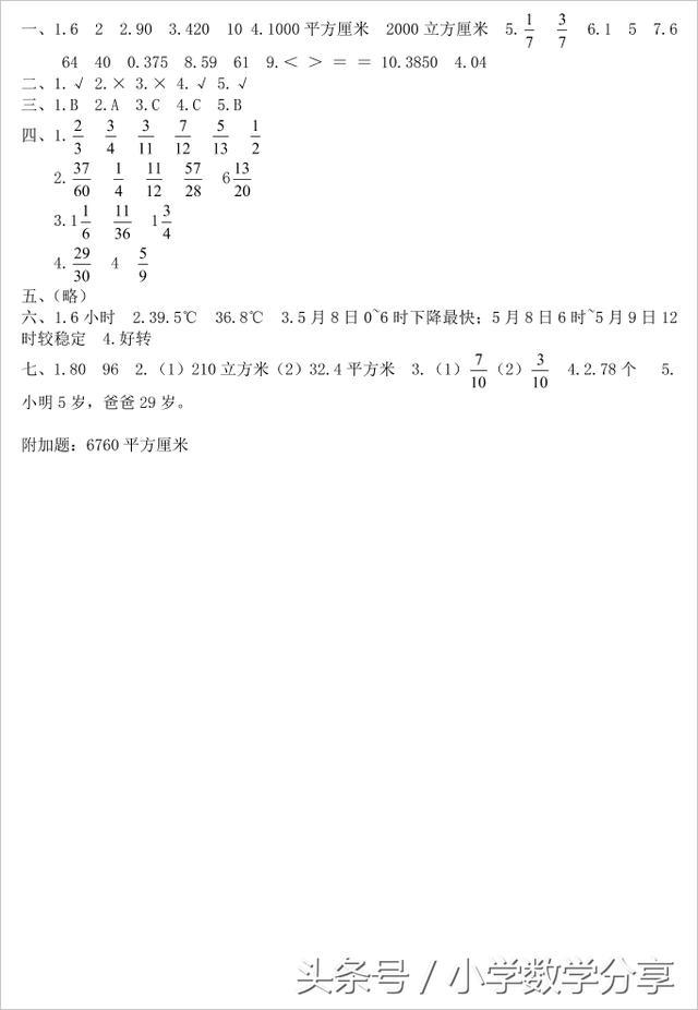 人教五年级数学下册期末检测⑨卷及答案609