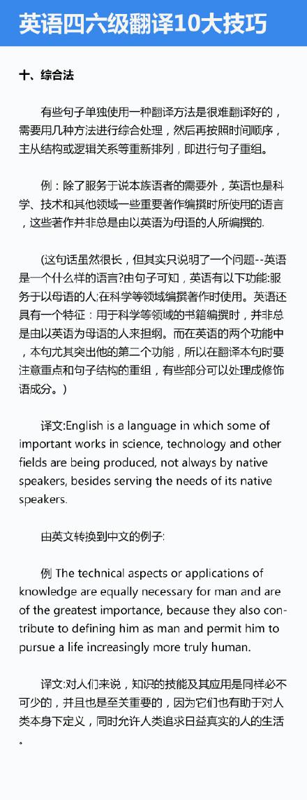 考前必码！四六级翻译10大技巧