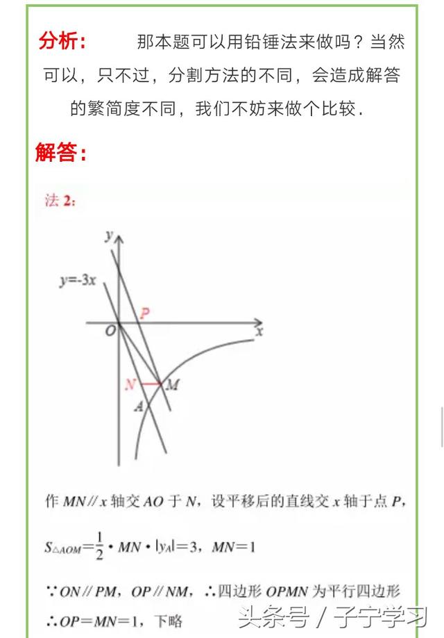 「初中数学」反比例函数图象与图形面积考前训练