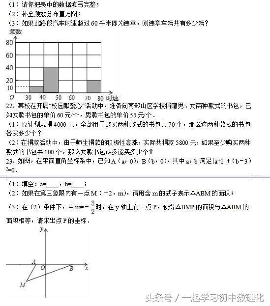 最近学习状态如何？完成这份卷子就知道——七年级数学期末模拟题