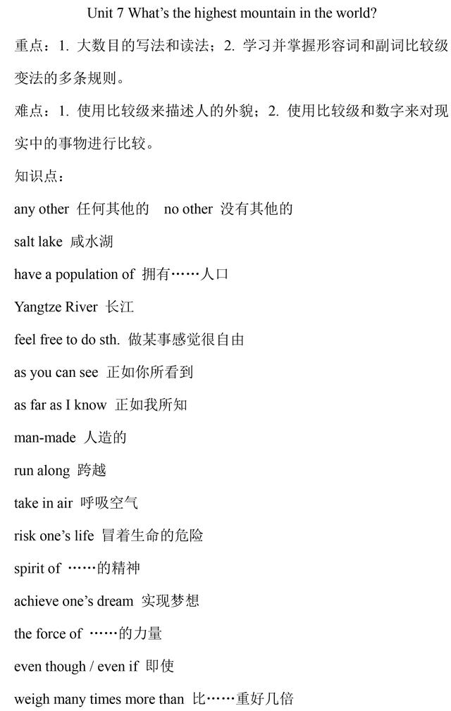 人教版八年级英语下册重点知识点总结，期末提分必背！