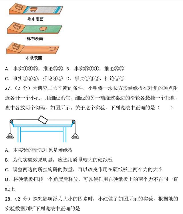 备考初二物理下册期末，你还差这样一张试卷