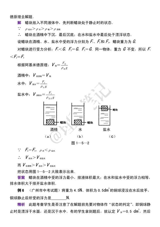 初中物理经典例题分享，27道《浮力》经典例题，帮你考试得高分