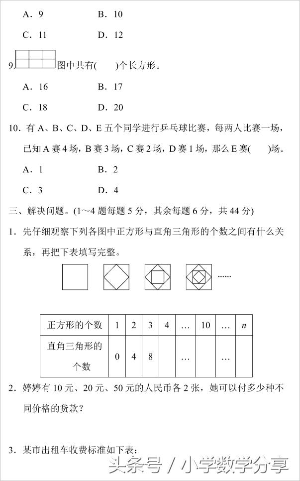 人教版六年级数学下册专项突破-数学思考（含答案）619