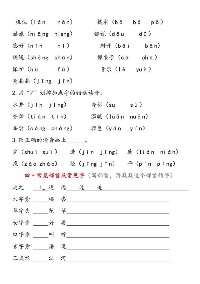 一年级下语文期末总复习最强资料，32张图一网打尽所有知识点