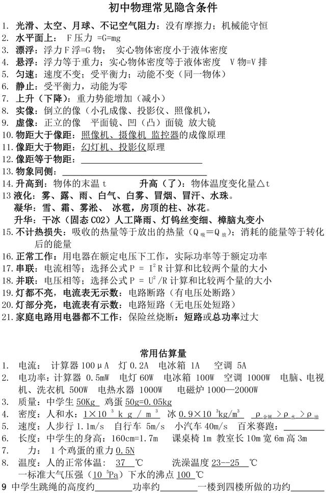 初中物理易混知识点汇总，这些知识点不要再傻傻的分不清楚了！