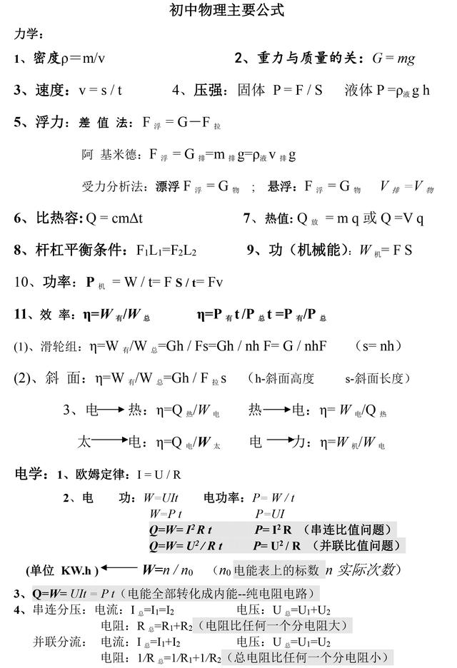 初中物理易混知识点汇总，这些知识点不要再傻傻的分不清楚了！