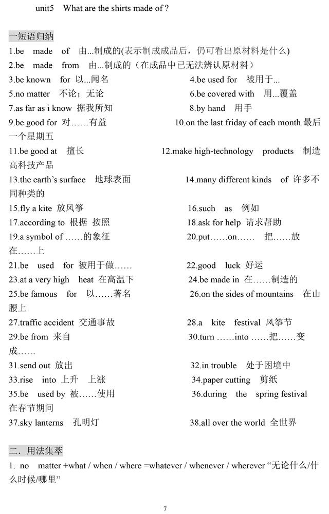 人教版九年级英语全册知识点归纳，收藏了，暑假逆袭必备资料！