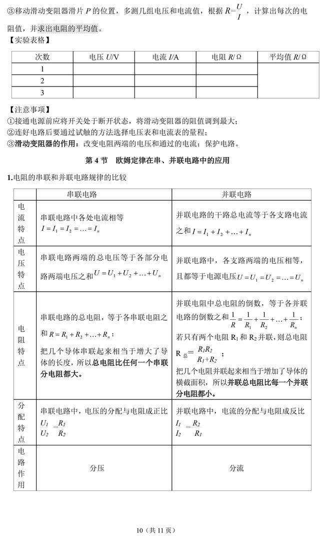 人教版九年级物理上册知识点汇总，替孩子收藏了，暑期预习必备！