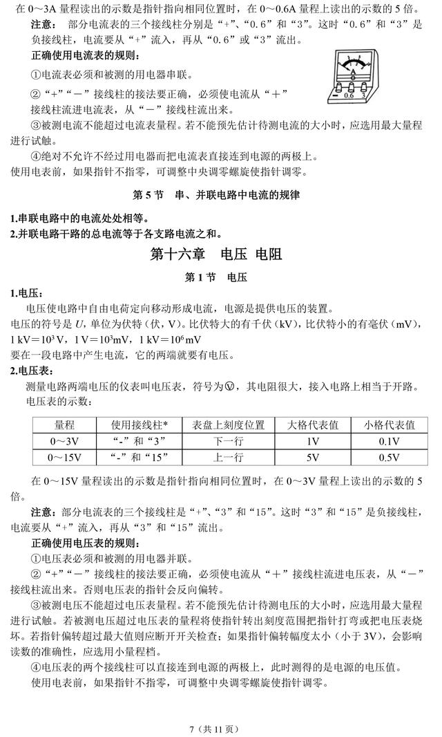 人教版九年级物理上册知识点汇总，替孩子收藏了，暑期预习必备！