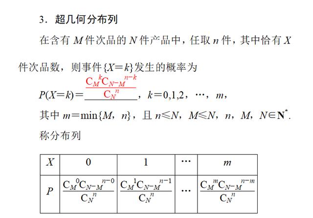 高中数学：离散型随机变量的分布列知识点