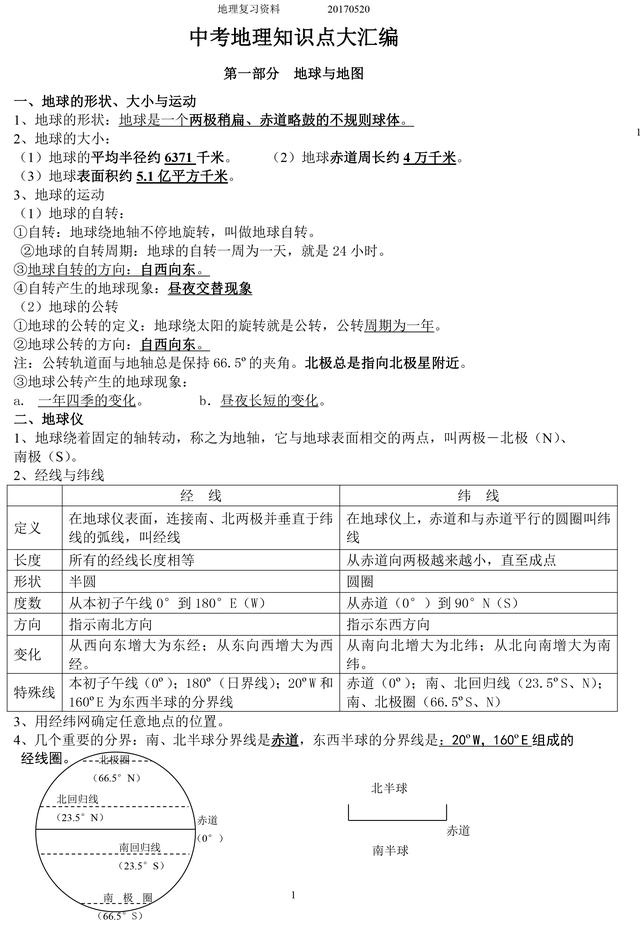 初中地理会考知识汇总，超级详细，初一初二趁暑假看看！