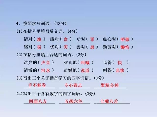 2018人教版3-6年级语文下学期期末测试精选AB卷（附答案和课件）