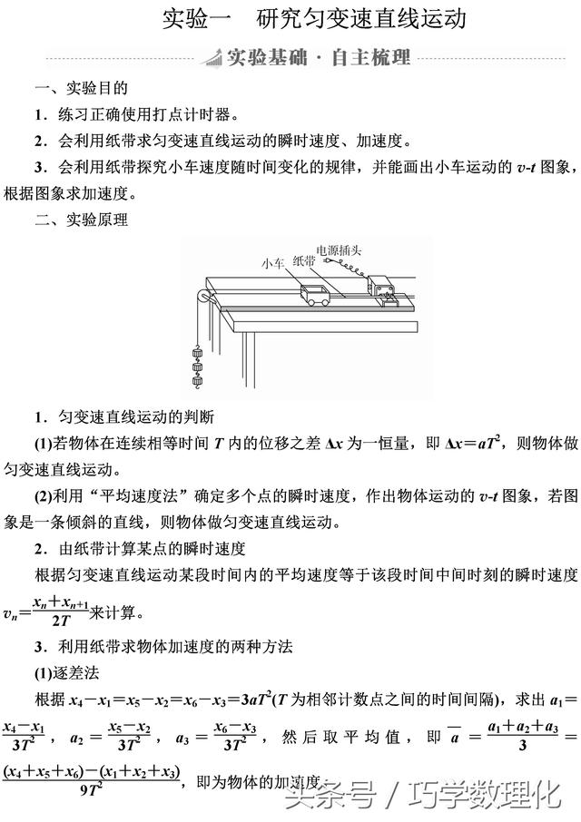 一网打尽高考物理实验增分巧学提分版实验一研究匀变速直线运动！