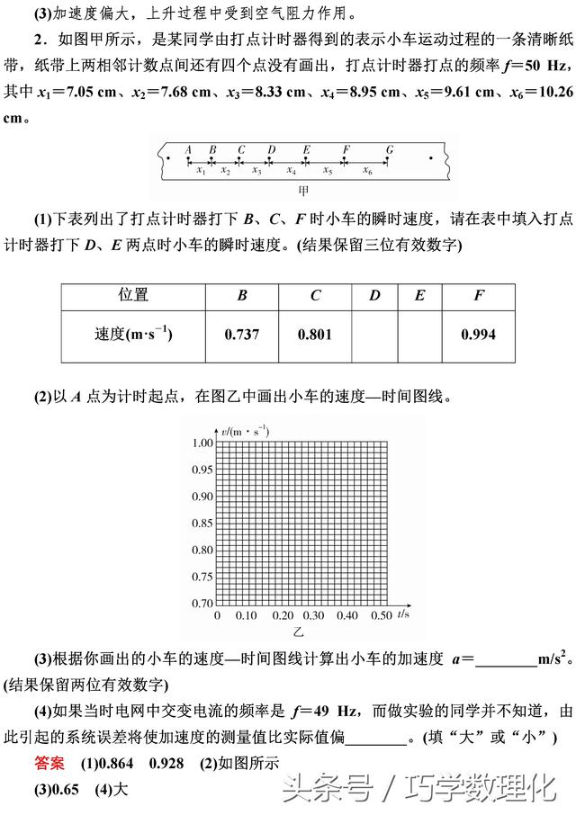 一网打尽高考物理实验增分巧学提分版实验一研究匀变速直线运动！