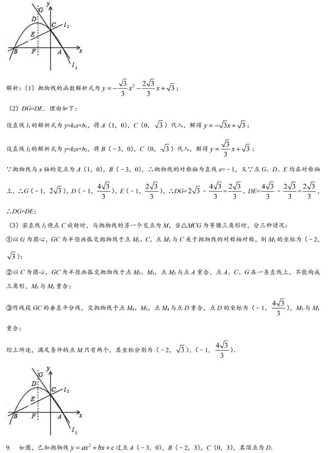 中考数学每年必考的二次函数知识点、例题都在这了，一定要掌握！