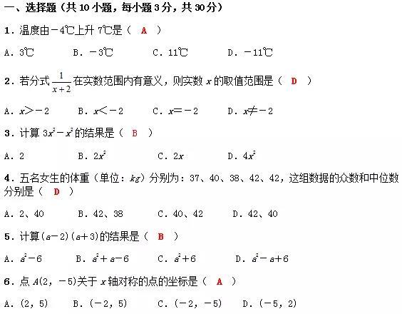 2018中考数学试卷及答案详解！你觉得难不难，能做对几题呢？