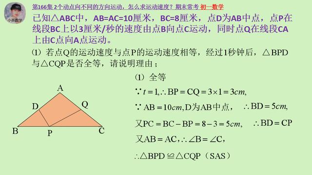 初一数学：2个动点向不同的方向运动，怎么求运动速度？期末常考