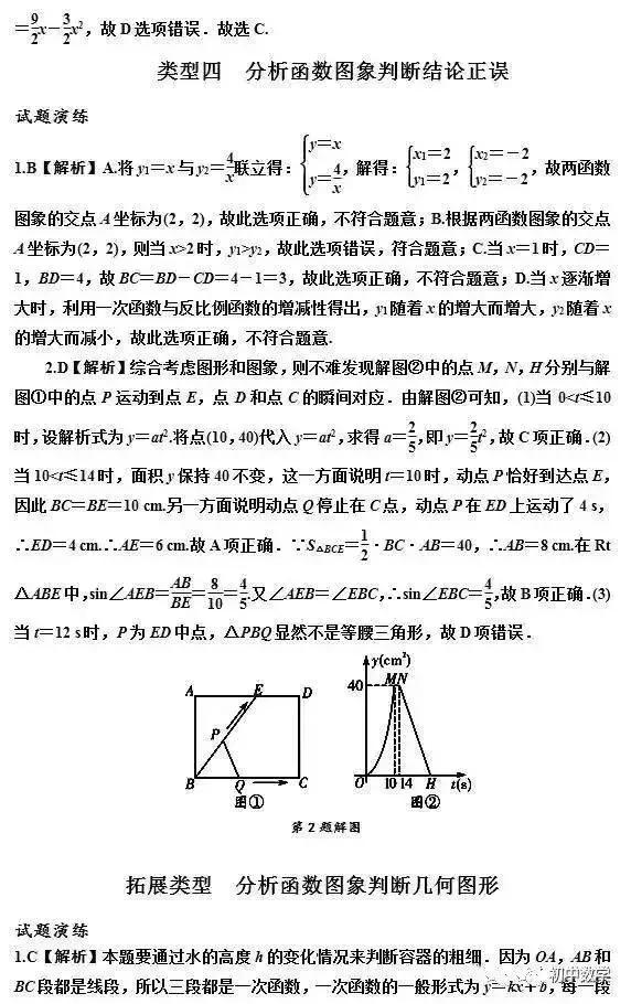 初中数学｜函数图像题必考5种类型，期末考试必备！