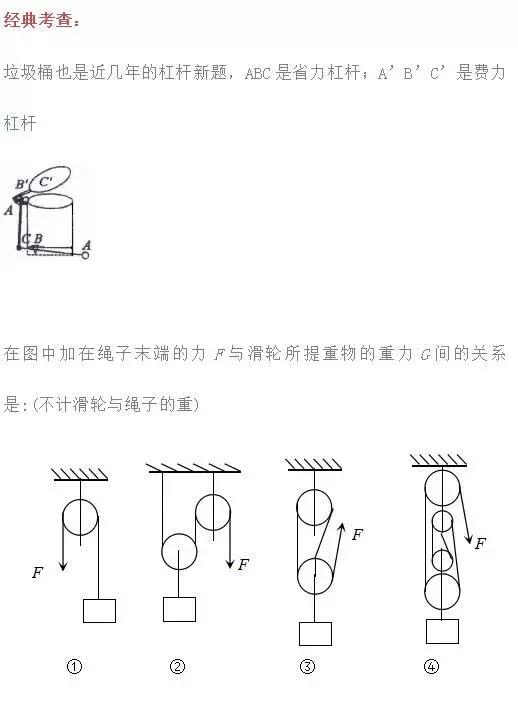 初中物理杠杆经典例题讲解