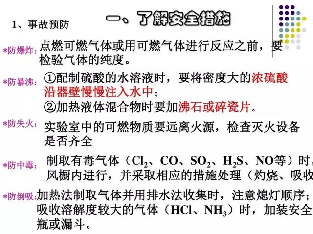 必修一化学实验基本方法知识点，赢在起跑线