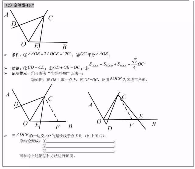 初中数学几何模型大汇总，掌握后初中数学几何题轻松搞定！