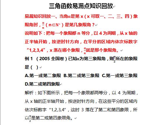 饭要少吃事要多知，高考数学中三角函数易漏知识点你掌握了哪些？