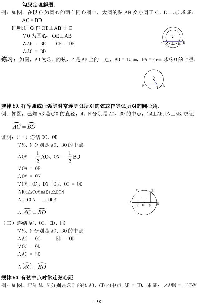 初中数学证明题常见辅助线作法口诀及几何规律汇编，一定要掌握！