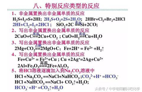 史上最全高中化学方程式总结，掌握这些高中化学方程式就都会了！