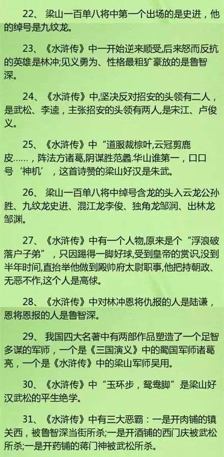 学霸都在偷偷学：初中语文四大名著知识要点总结，中考复习必备