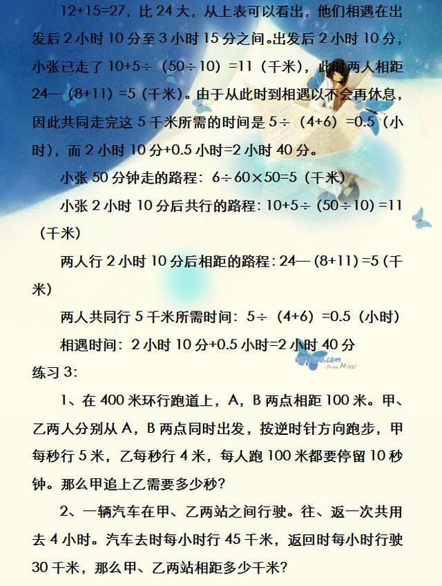 小学数学“行程问题”专题精讲，例题+解析！罕见好资料，为孩子收藏