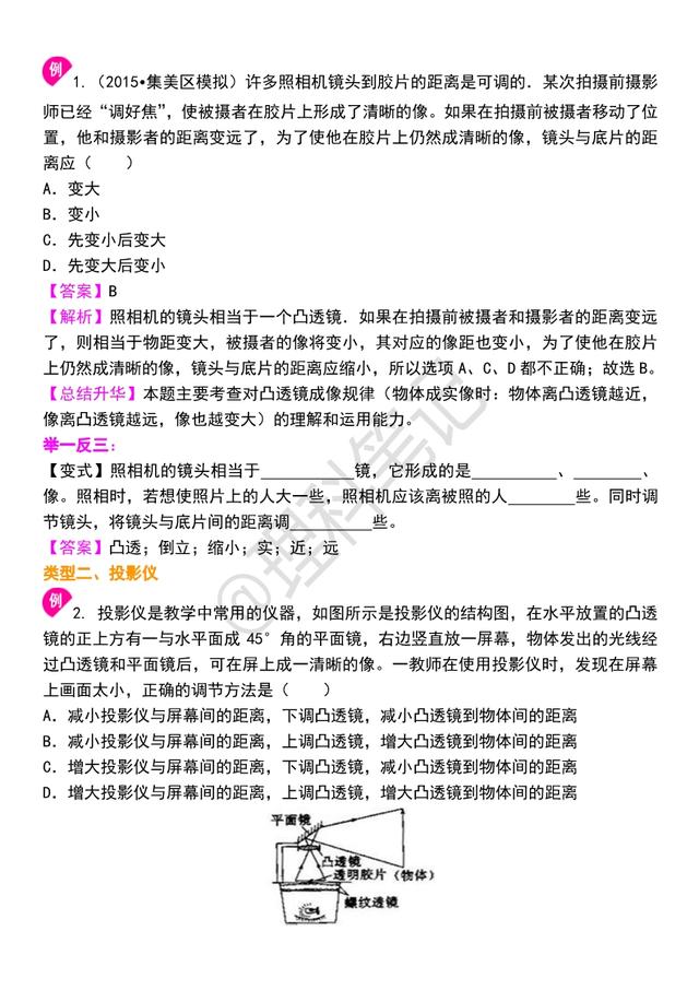 「初二物理」《透镜》全章知识解析，适合预习和同步使用，收藏吧