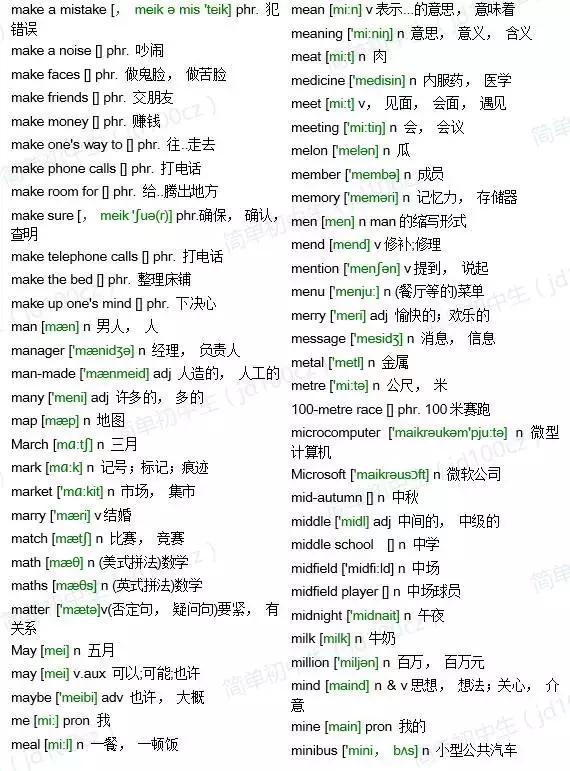 2019中考英语1600词详解（含音标），暑假背单词一手资料！