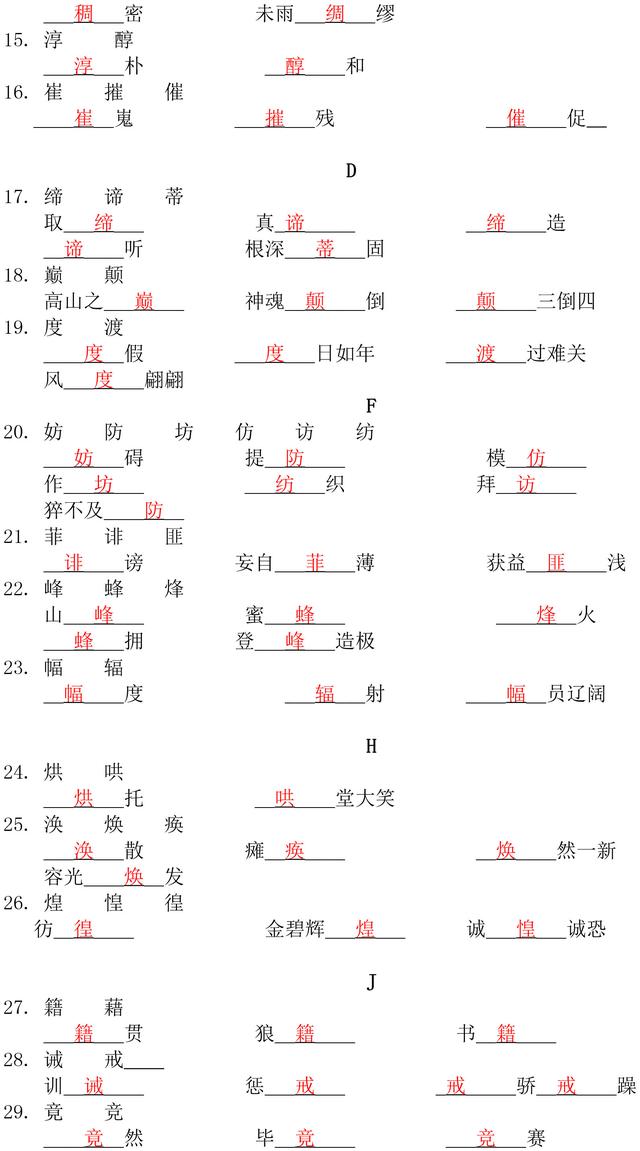 中考语文阅卷老师整理：初中生易写错的同音字和形近字！别丢分