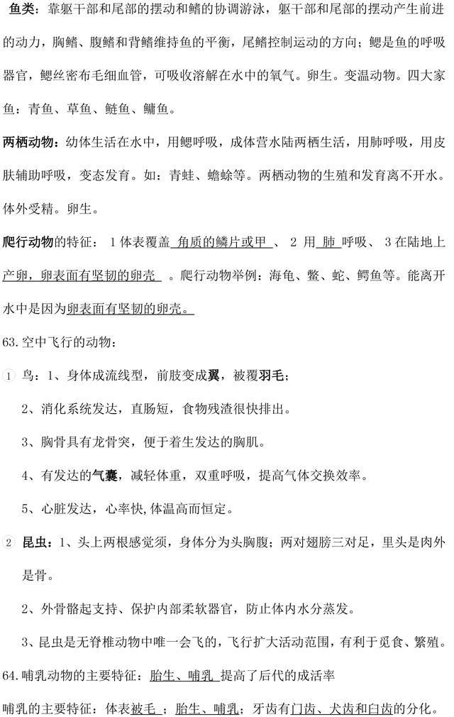 人教版八年级生物上册知识点总结，收藏了，新学期提分必备！